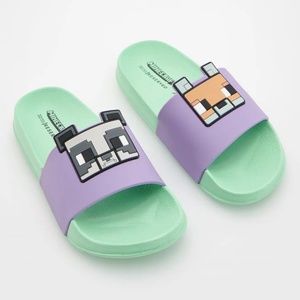 NWT Minecraft Women's Slide Sandal Lavender Green